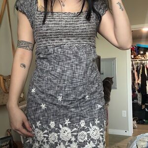 Gray Floral Women's Dress